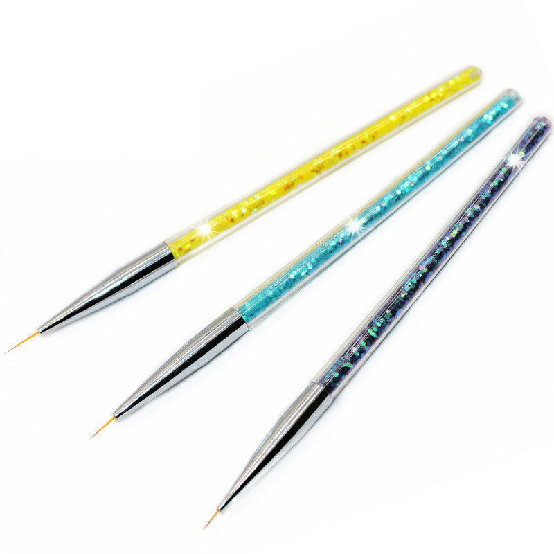 Striper penselen set - Grove glitters 3pcs