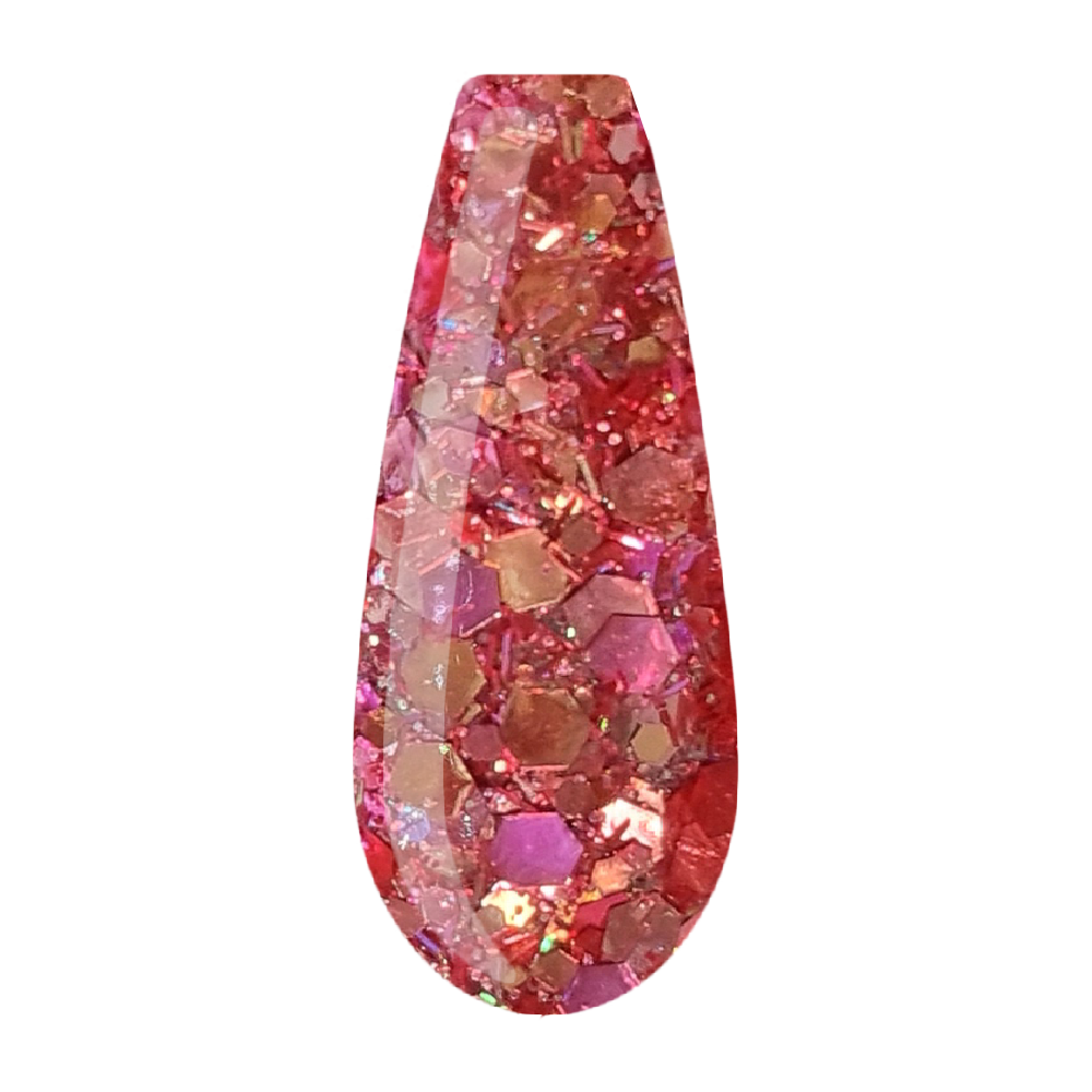 chameleon glitter dots pink acrylic powder voorbeeld tip. Acrylic color powders voor het zetten van acrylnagels.