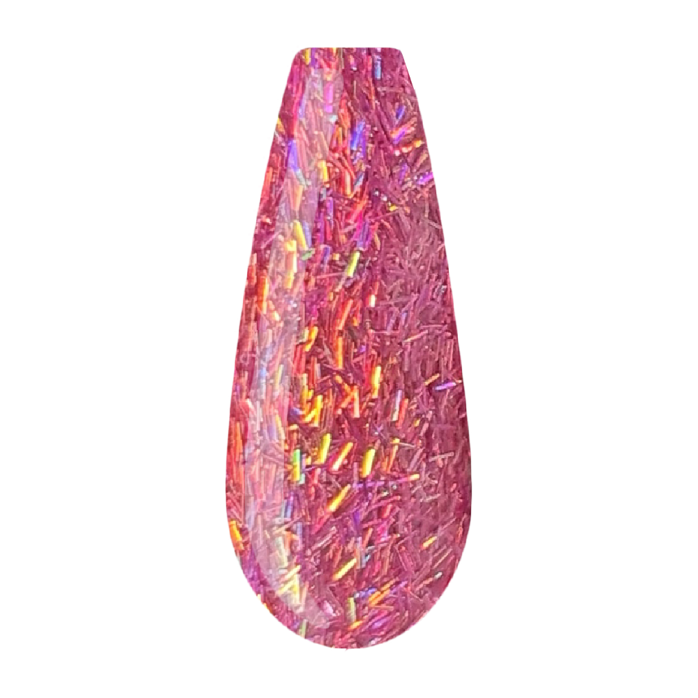 holographic flitters light pink acrylic powder voorbeeld tip. Acrylic color powders voor het zetten van acrylnagels.