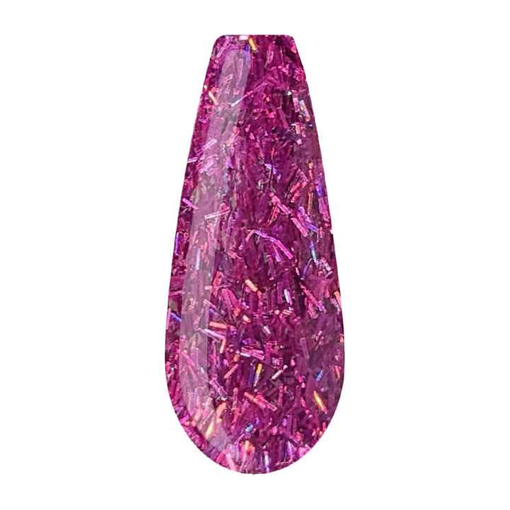 holographic flitters purple acrylic powder voorbeeld tip. Acrylic color powders voor het zetten van acrylnagels.