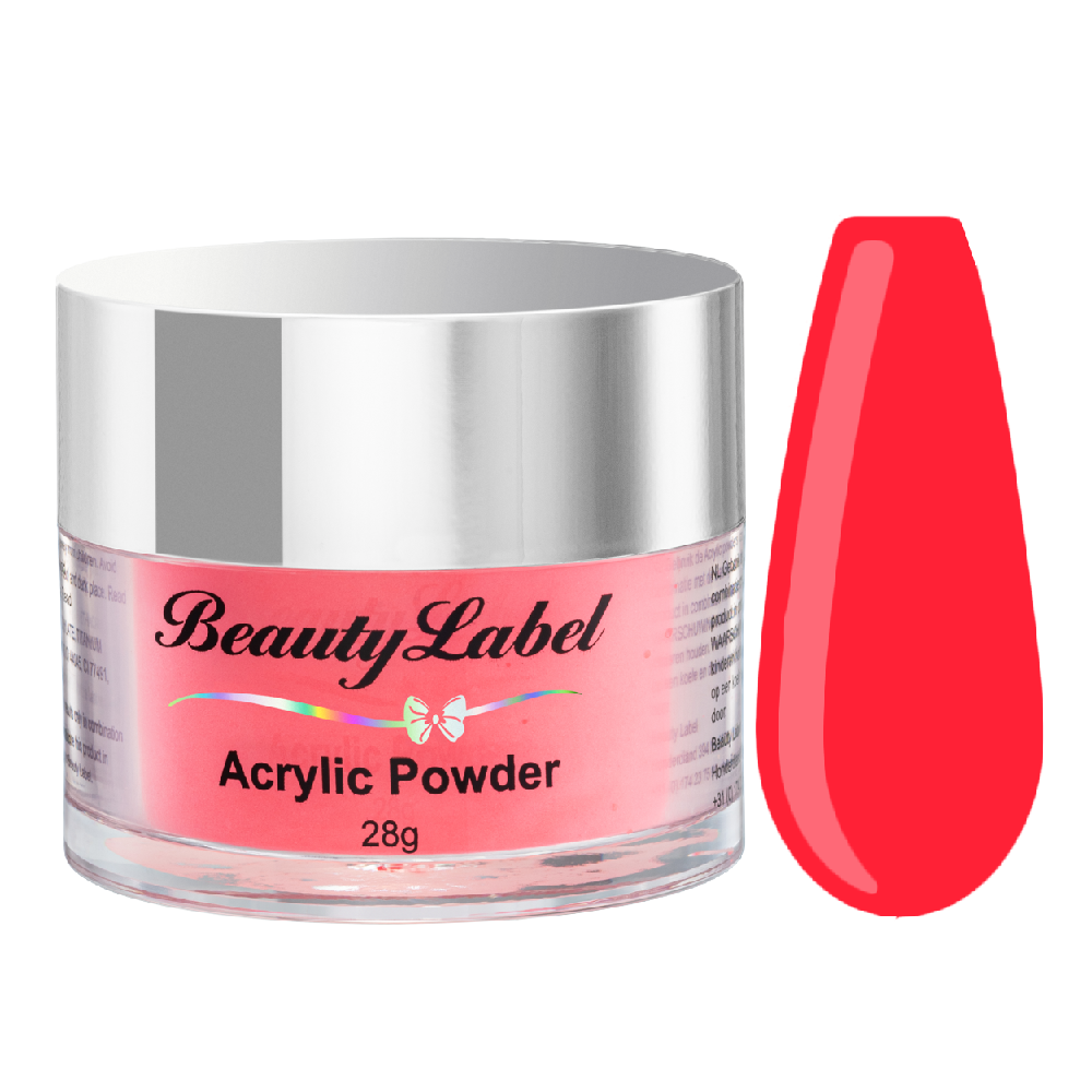 neon pink acrylic powder voorbeeld tip. Acrylic color powders voor het zetten van acrylnagels.