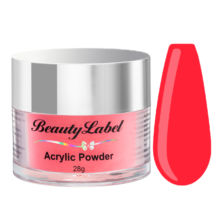 neon pink acrylic powder voorbeeld tip. Acrylic color powders voor het zetten van acrylnagels.