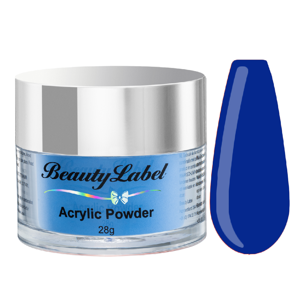 neon blue acrylic powder voorbeeld tip. Acrylic color powders voor het zetten van acrylnagels.