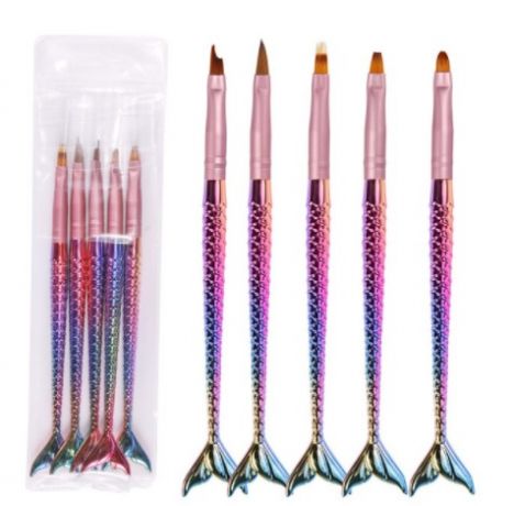 Mermaid Nail Art penselen set 5 stuks