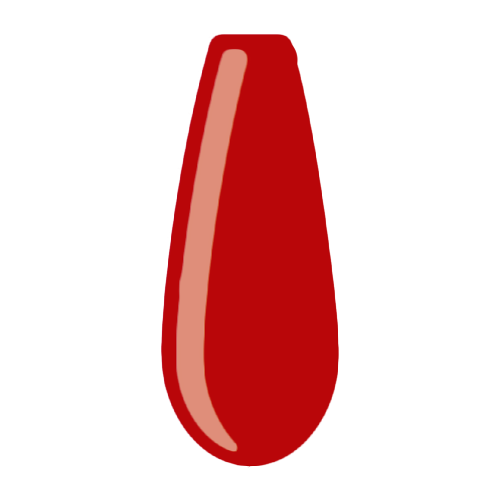 ferrari rood red acrylic powder voorbeeld tip. Acrylic color powders voor het zetten van acrylnagels.
