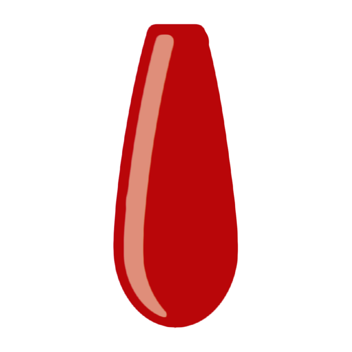 ferrari rood red acrylic powder voorbeeld tip. Acrylic color powders voor het zetten van acrylnagels.