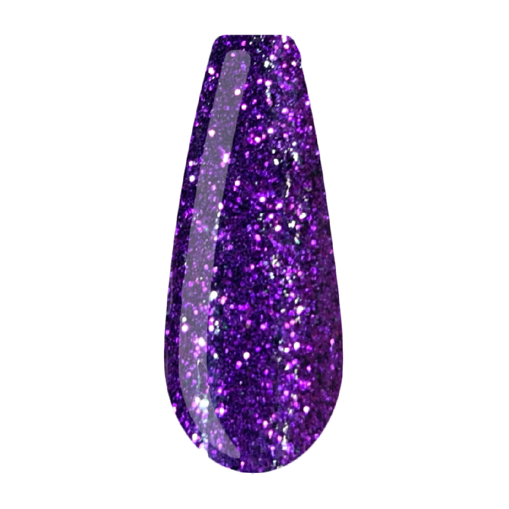 donker paars purple met glitters acrylic powder voorbeeld tip. Acrylic color powders voor het zetten van acrylnagels.