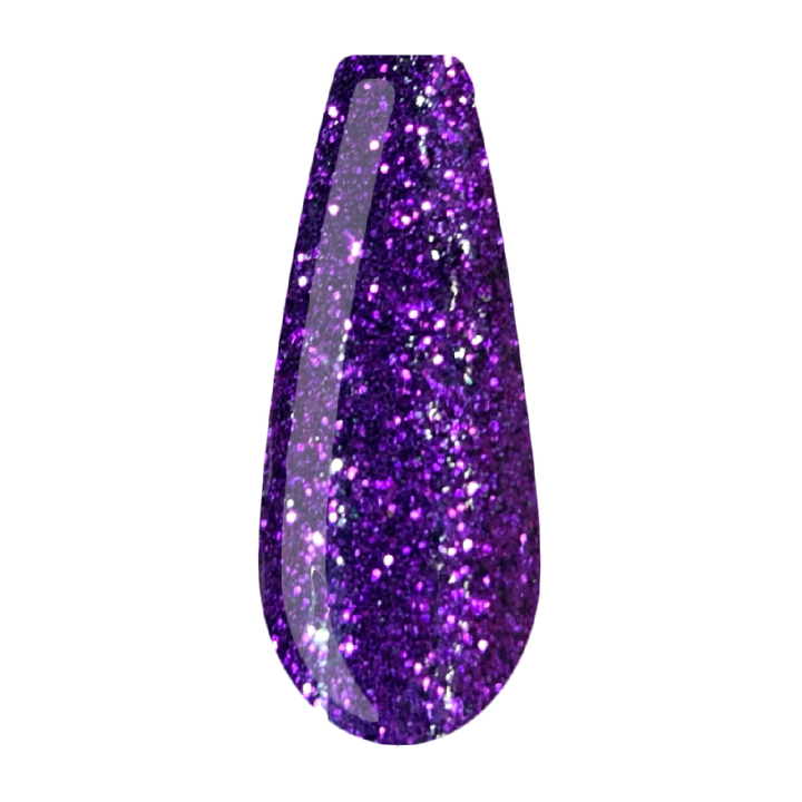 donker paars purple met glitters acrylic powder voorbeeld tip. Acrylic color powders voor het zetten van acrylnagels.