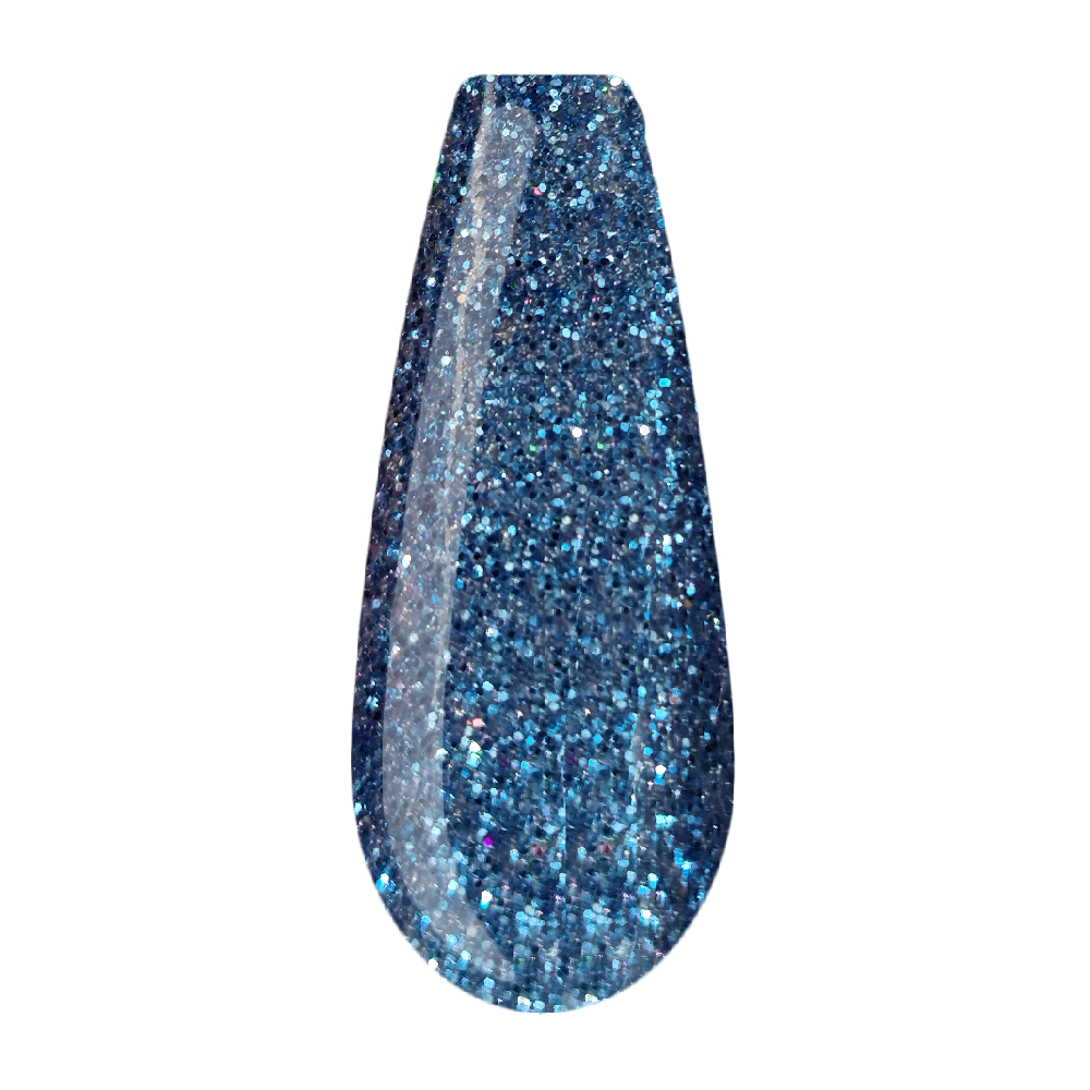 glitter baby ijs blauw. baby blue, ice blue, acrylic powder voorbeeld tip. Acrylic color powders voor het zetten van acrylnagels.