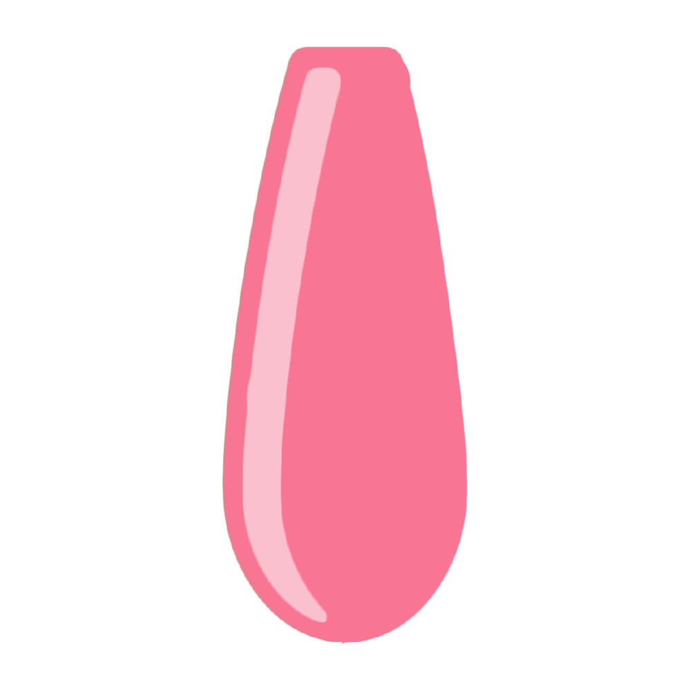 sweet kiss, hard pink, barbie pink, cocktail pink, color acrylic powder voorbeeld tip. Acrylic color powders voor het zetten van acrylnagels.
