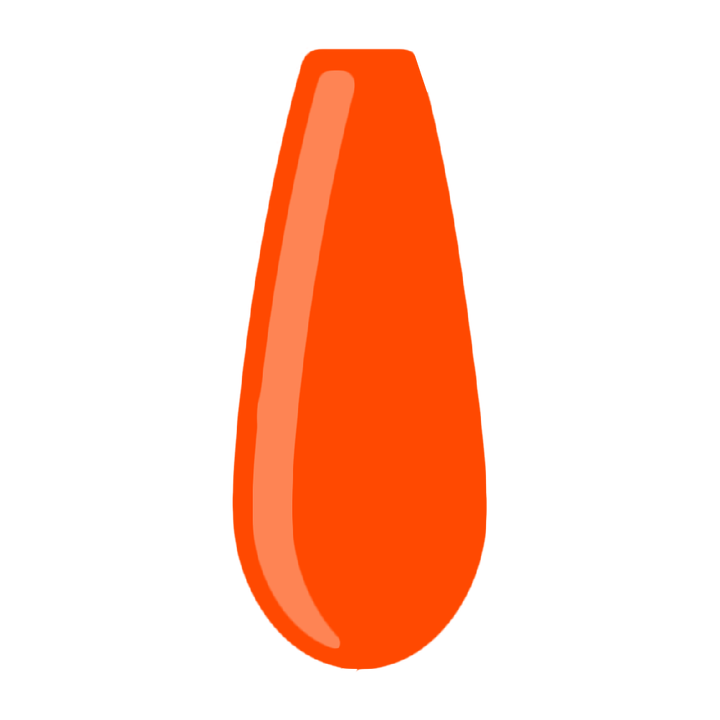 neon orange acrylic powder voorbeeld tip. Acrylic color powders voor het zetten van acrylnagels.